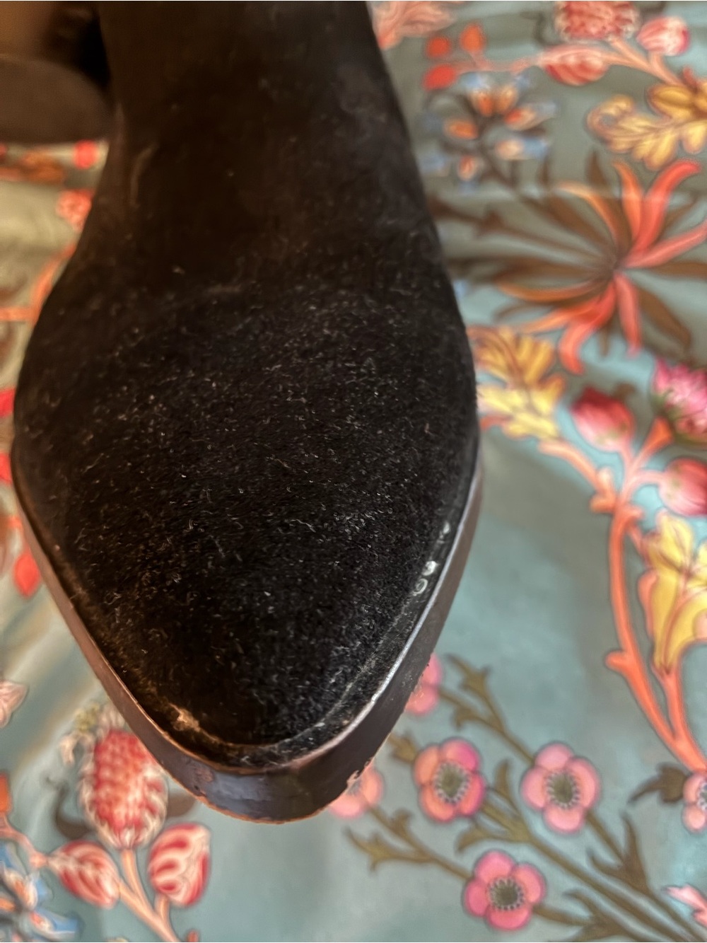 Dolce Vita Black Suede Embellished Western Heeled Boots - Picture 10 of 12